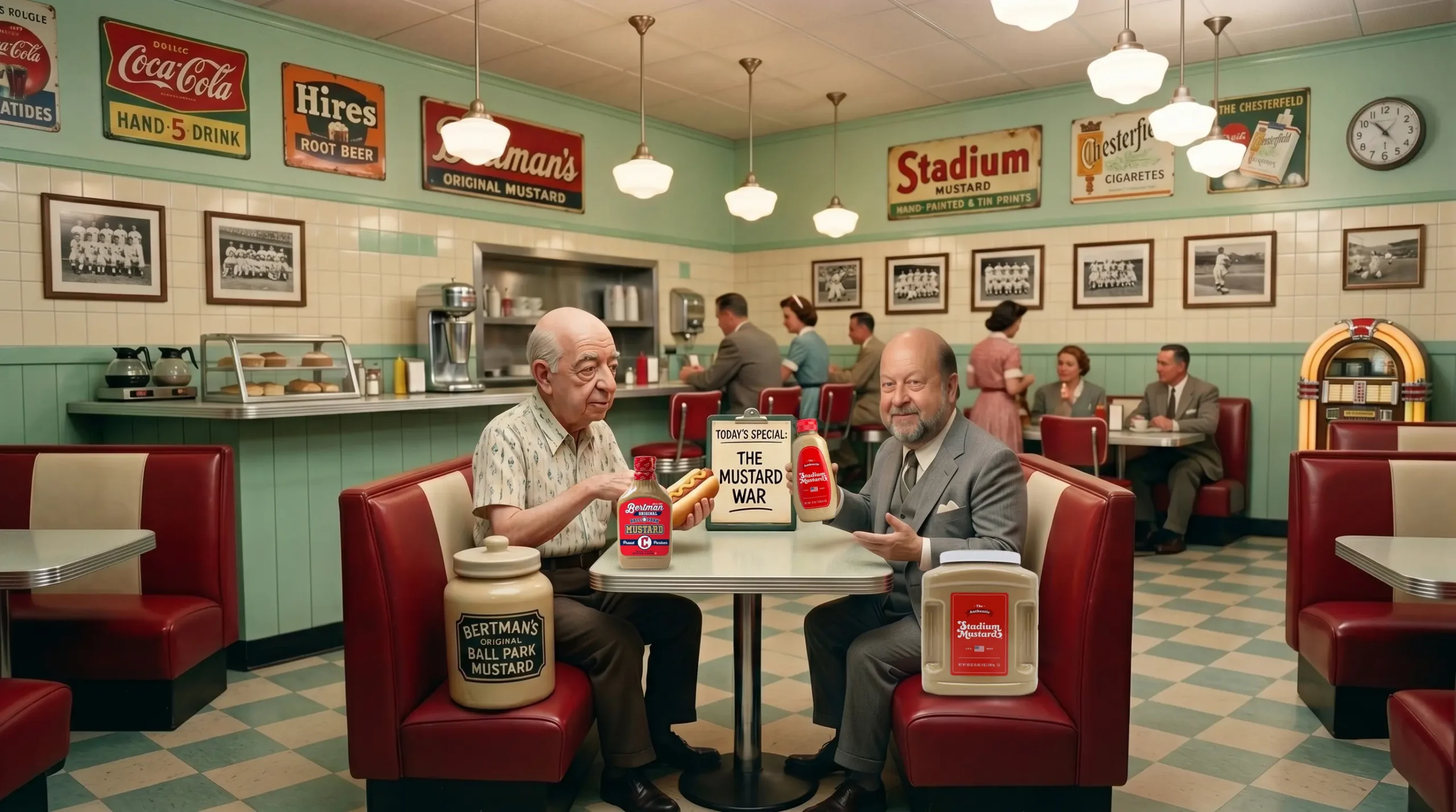 Stadium Mustard and Bertman Ball Park Mustard side by side — Cleveland's century-old condiment rivalry